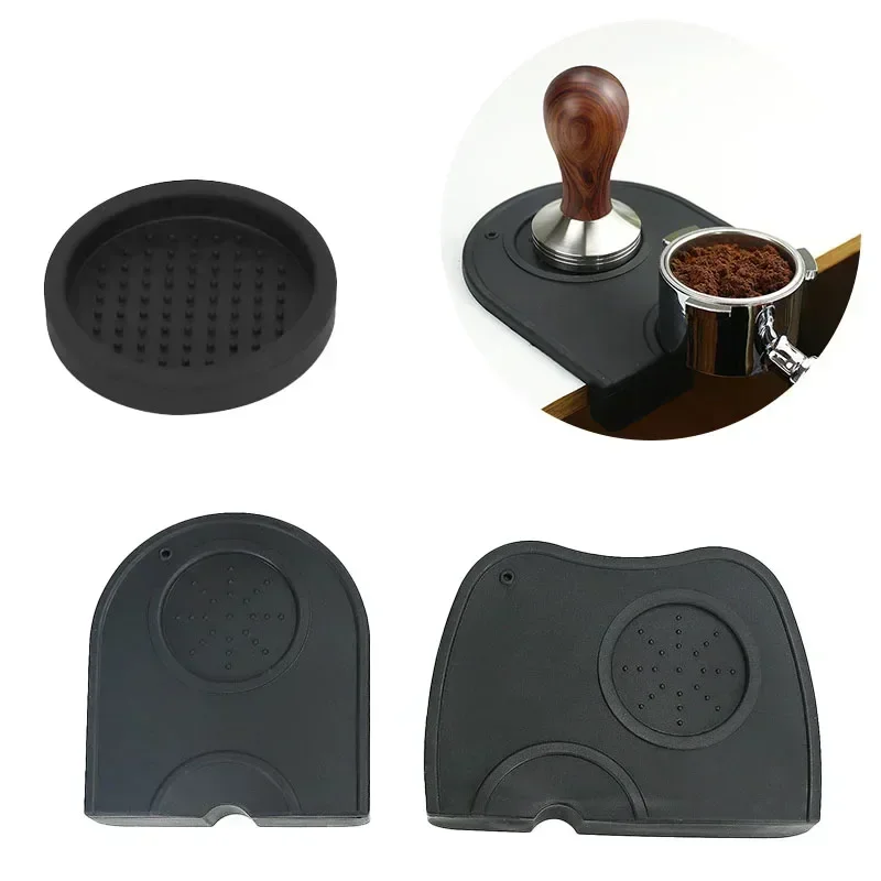 Home Bar Supplies - コーヒーパウダーパッド滑り止めシリコンタンピングステーションエスプレッソマット家庭用カフェバリスタツールブラックアクセサリーキッチン用品