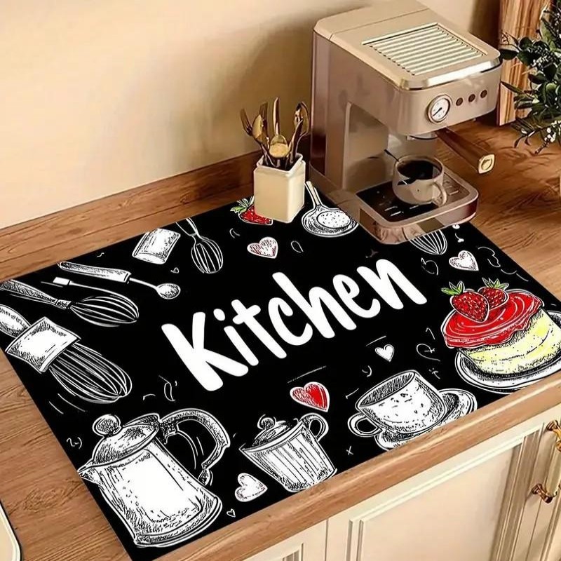 Bar Mat Rubber - キッチン超吸収マット コーヒー食器水切りマット 乾燥マット 速乾 バスルーム排水パッド キッチン蛇口プレースマット