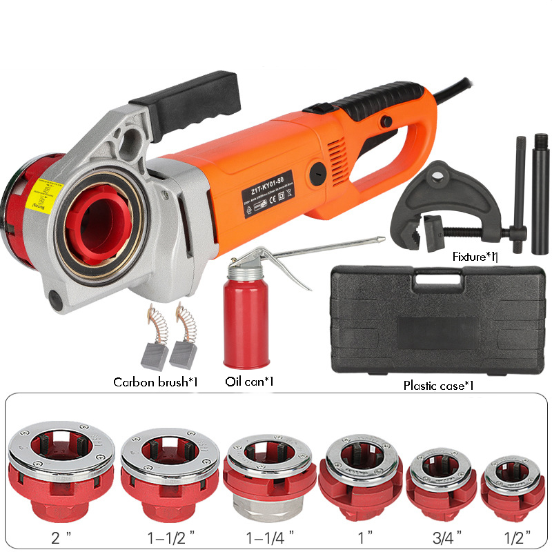 Home Bar Supplies - 手動電気パイプスレッディングマシン、家庭用ヒンジプレート、亜鉛メッキツールキット、2300w
