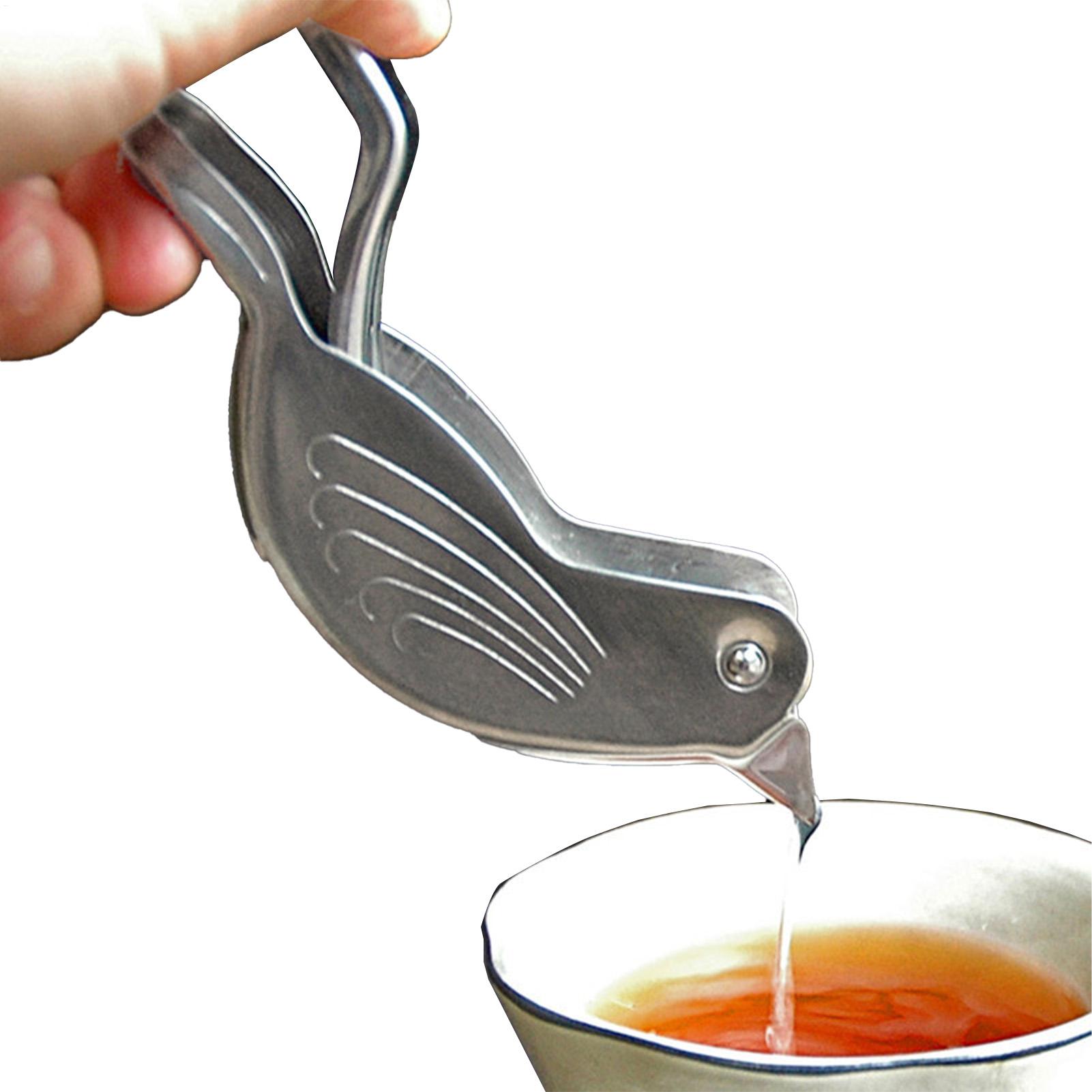 Citrus Juicer Bar - シルバー鳥の形のレモンジューサーステンレス鋼手動シトラス絞り器ライムとレモン用ポータブルキッチンツール