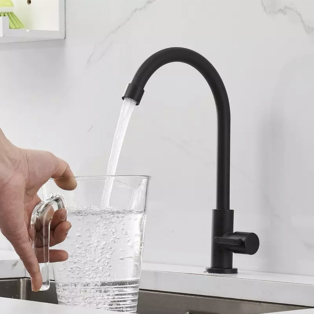 Home Bar Sink - プラスチック製スチールキッチン浄水器シングルレバーホールタップ冷水洗面台浴室洗面台スイベル浴室蛇口