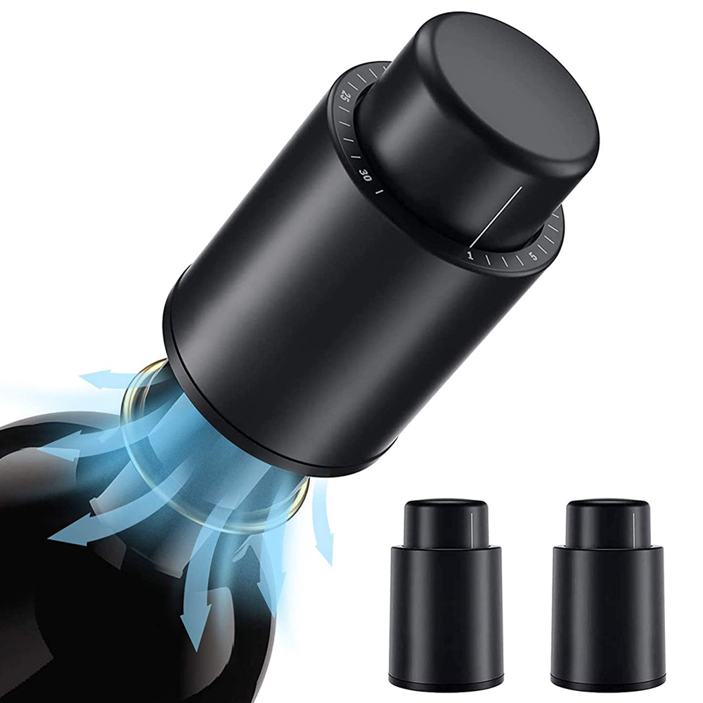 Wine Preservation Pump - 真空ワインボトルストッパー密閉保管真空メモリワインストッパープッシュスタイルバーツールバー用品再利用可能なワインコルク