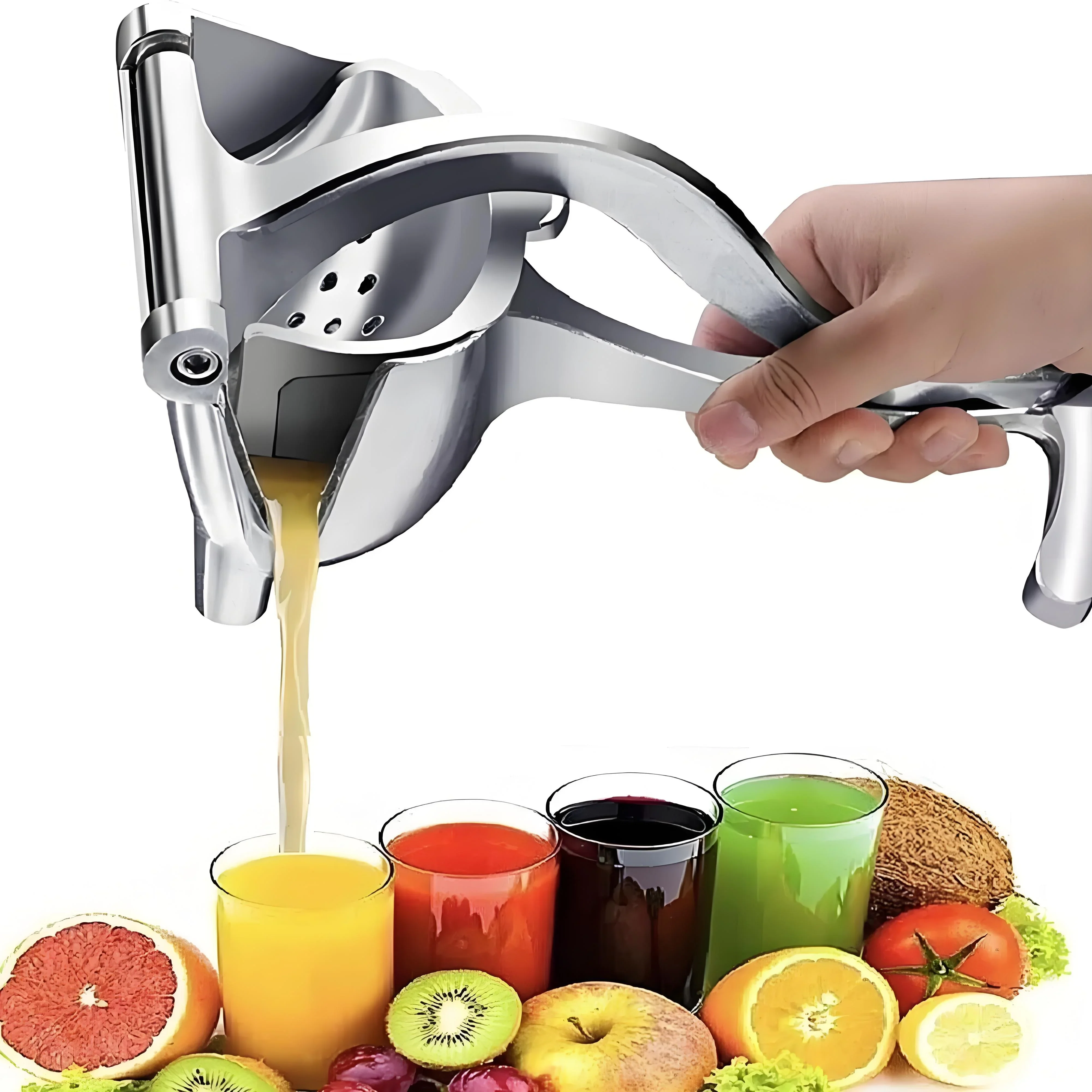 Citrus Juicer Bar - 3-in-1 高耐久手動レモンジューサー – キッチンとバーテンダー用のマルチプレス柑橘類絞り器 (滑り止めグリップ)