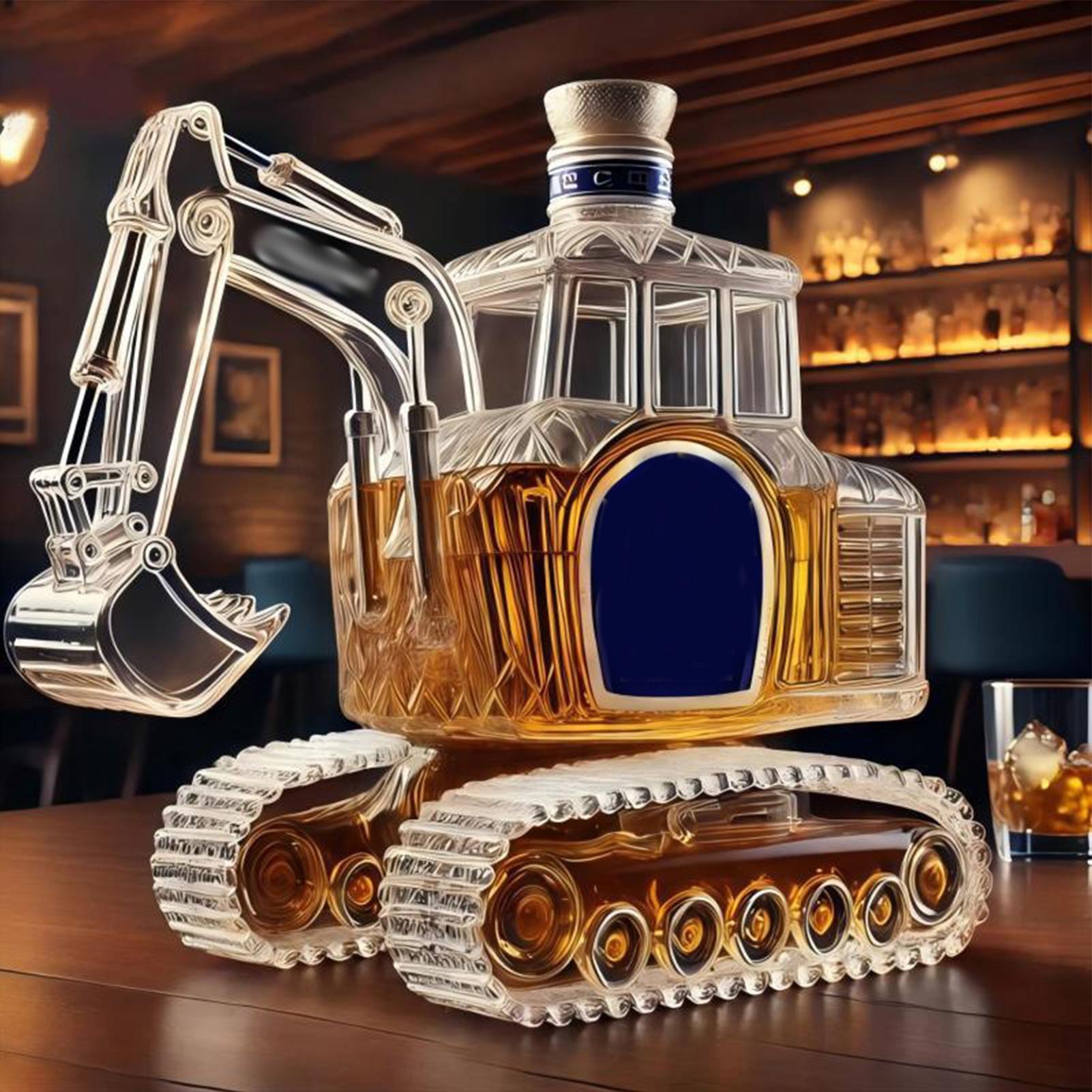 Home Bar Supplies - ヘビーデューティー掘削機型ウイスキーデキャンタ、プレミアムな職人技によるギフト、建設業者、コレクター、ウイスキー愛好家向け、ユニークなバーウェア用品
