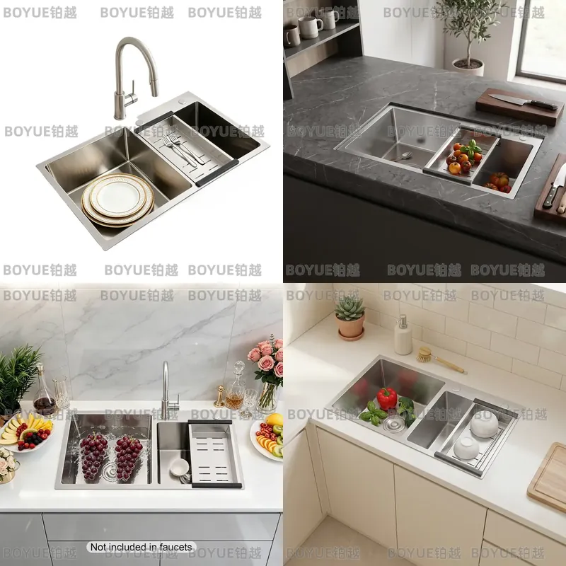 78cmダブルボウルステンレス製アンダーマウントキッチンシン - Home Bar Sink のレビューと価格