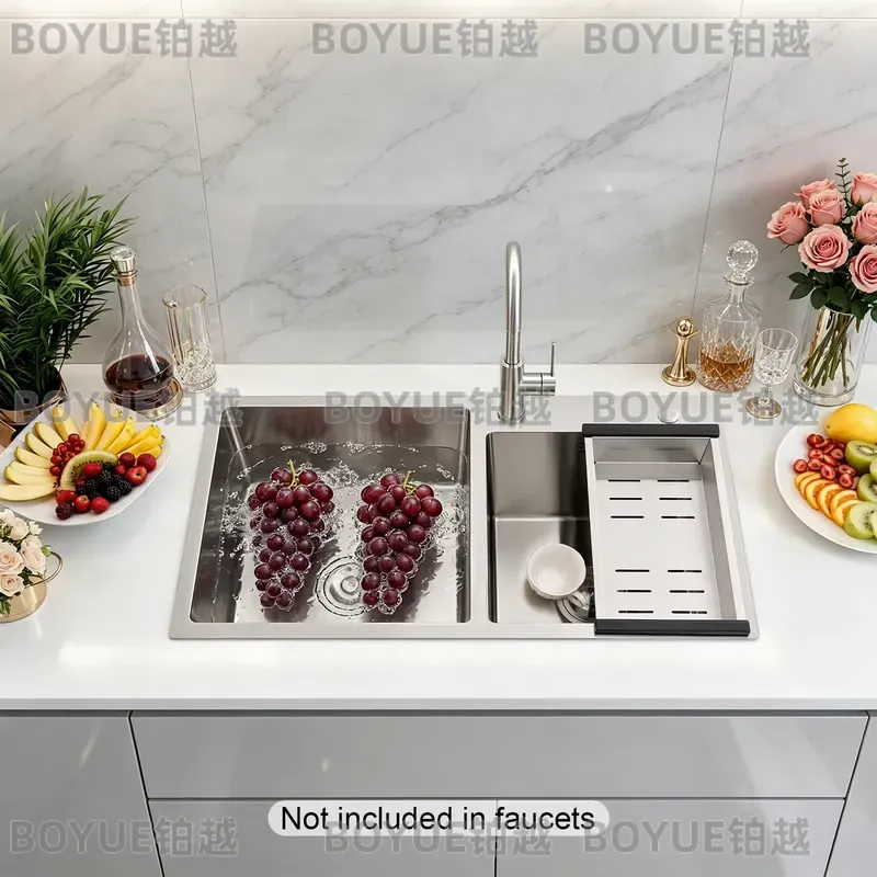 78cmダブルボウルステンレス製アンダーマウントキッチンシン - Home Bar Sink のレビューと価格