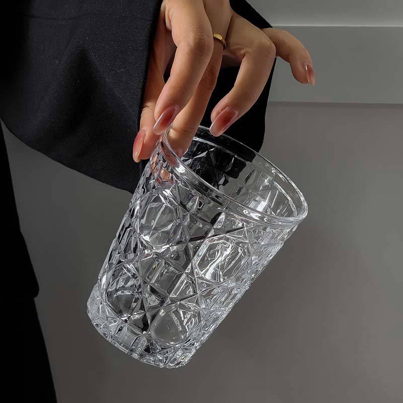 ヴィンテージダイヤモンドパターンのグラス,2ピース,310m - Old Fashioned Glass のレビューと価格