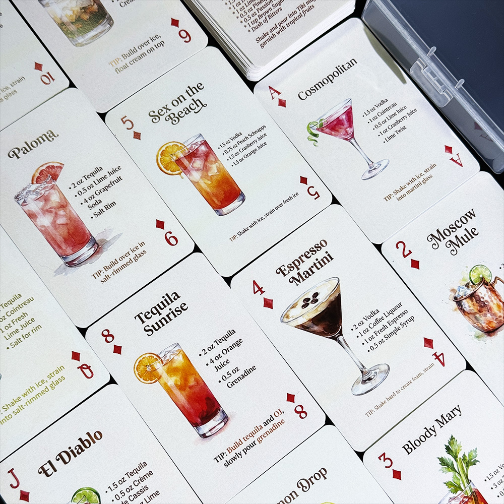 54枚入り カクテルレシピ プレイカード バーテンダーガイド - Cocktail Recipe Book のレビューと価格
