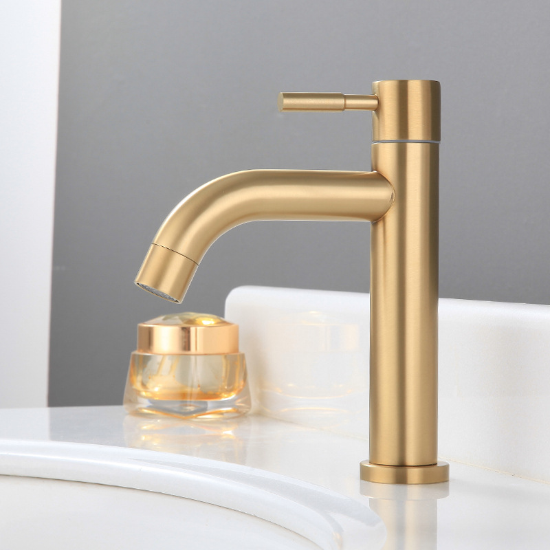 304 ステンレス鋼ブラッシュゴールドシングルコールド洗面器 - Home Bar Sink のレビューと価格