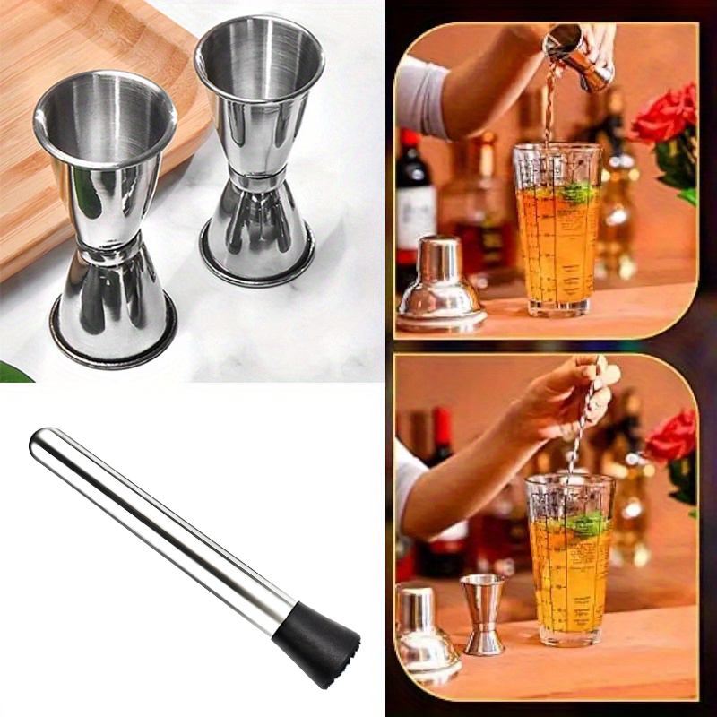 バーエッセンシャルコレクション、ステンレス製カクテル作りキッ - Home Bar Setup Kit のレビューと価格