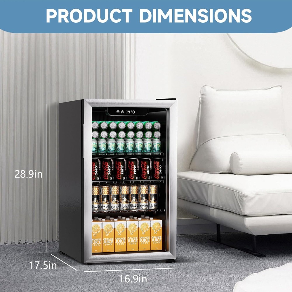 110缶収納可能飲料冷蔵庫、3.1立方フィートシルバーミニ冷 - Home Bar And Fridge のレビューと価格