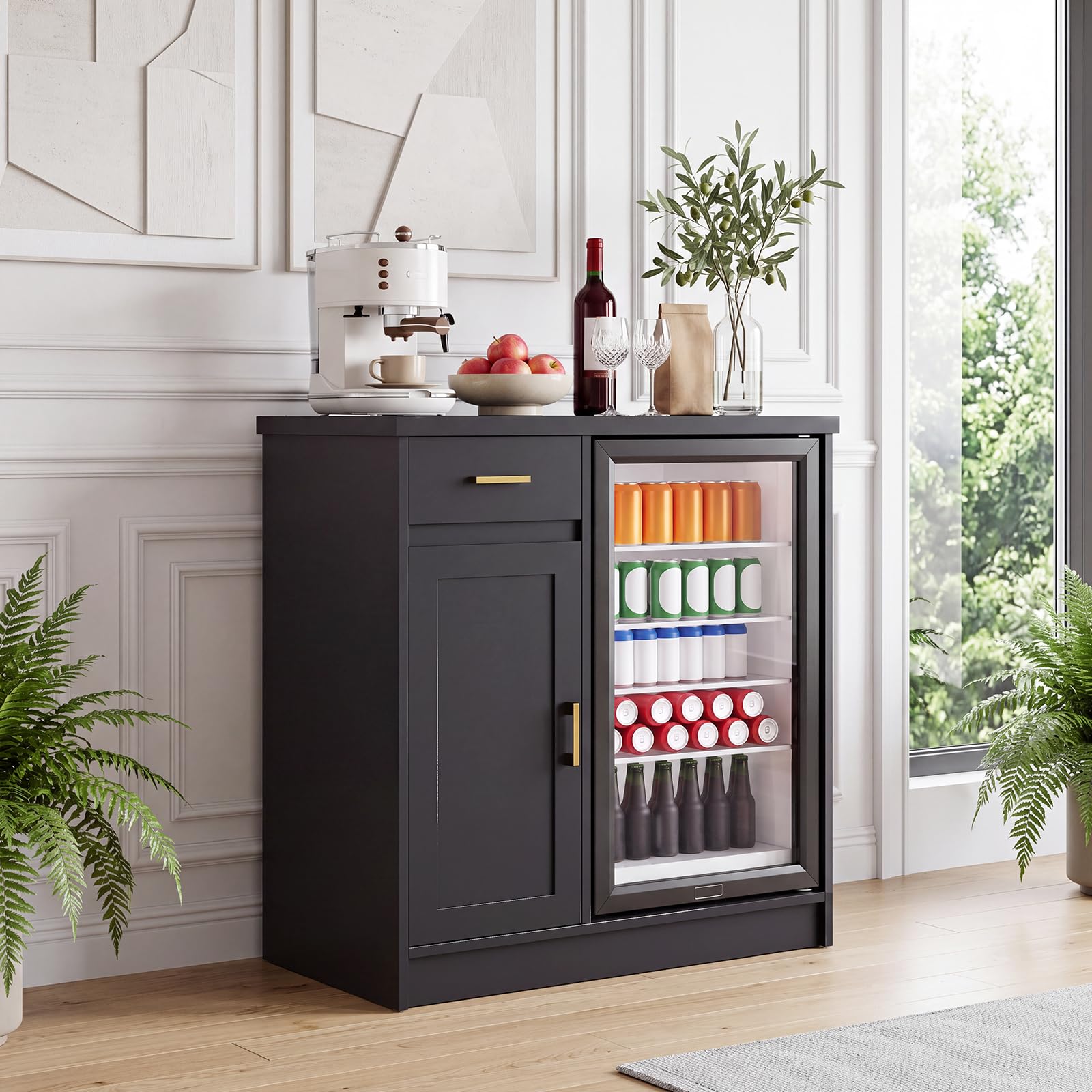 42インチのファームハウス風ワインバーキャビネット、24イン - Home Bar And Fridge のレビューと価格