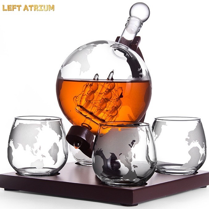 ガラス球形デカンター、ウイスキーセット、ホウケイ酸ガラス製ス - Decanter Globe Set のレビューと価格