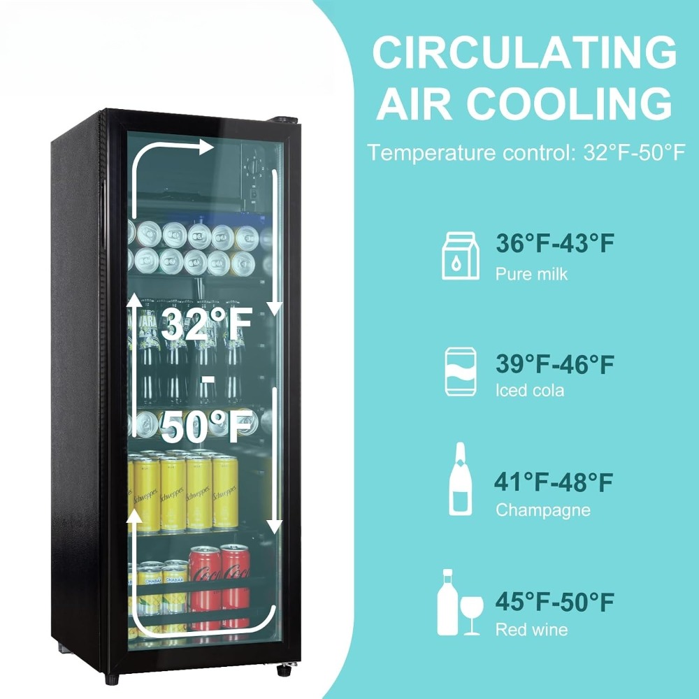 4.8立方フィートミニ飲料冷蔵庫、155缶収納ガラス扉冷蔵庫 - Home Bar And Fridge のレビューと価格