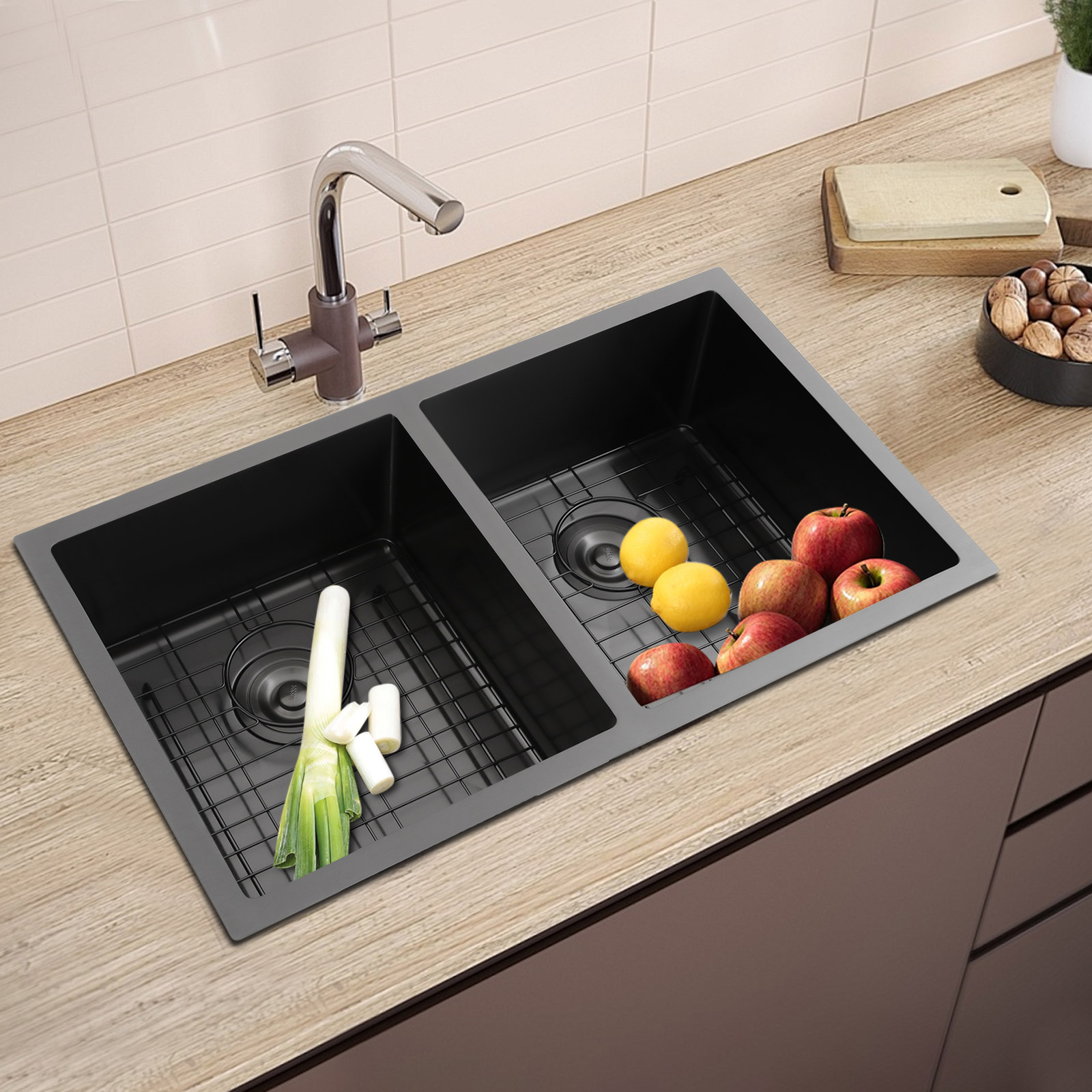 ダブルボウルシンク キッチンシンク 静音＆乾燥性能シンク グ - Home Bar Sink のレビューと価格