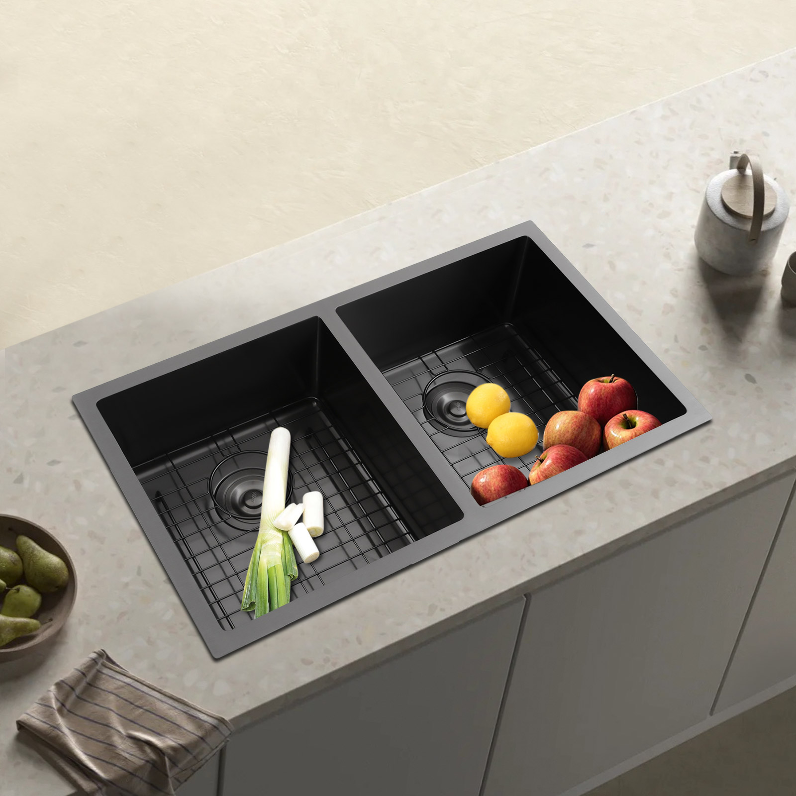 ダブルボウルシンク キッチンシンク 静音＆乾燥性能シンク グ - Home Bar Sink のレビューと価格