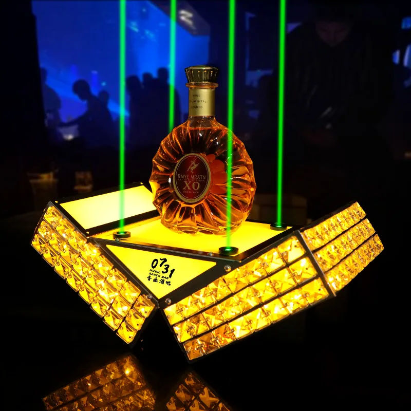 LEDライト付きバー型金属製の城,ボトル,ワイン,シャンパン - Home Bar Setup のレビューと価格
