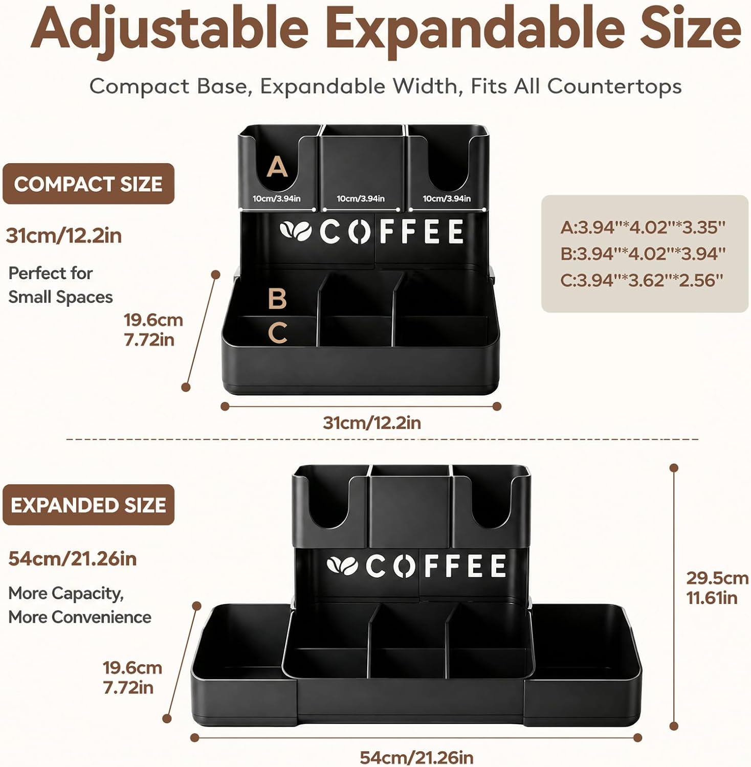 2段式コーヒーステーションオーガナイザー、カウンタートップ、 - Home Bar Setup のレビューと価格