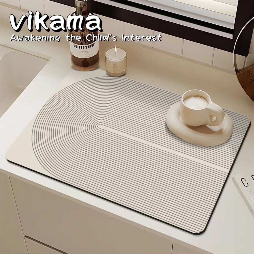 VIKAMA 速乾性吸収性珪藻土マット、滑り止め耐熱シンクマ - Home Bar Sink のレビューと価格