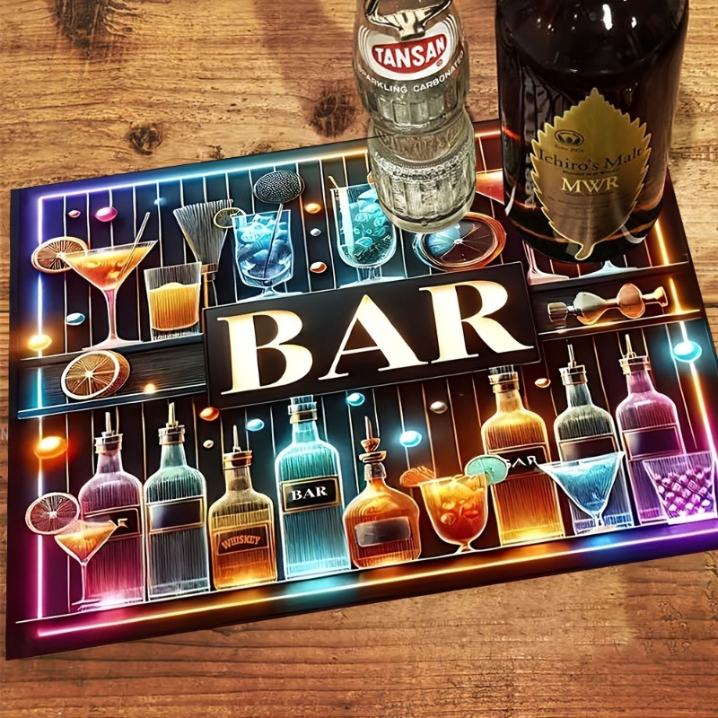 コーヒーバー珪藻土乾燥マット幾何学模様クリエイティブプリント - Bar Mat Rubber のレビューと価格