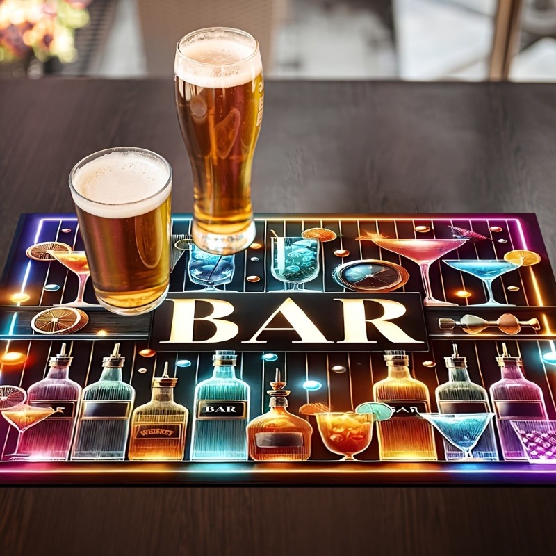 コーヒーバー珪藻土乾燥マット幾何学模様クリエイティブプリント - Bar Mat Rubber のレビューと価格
