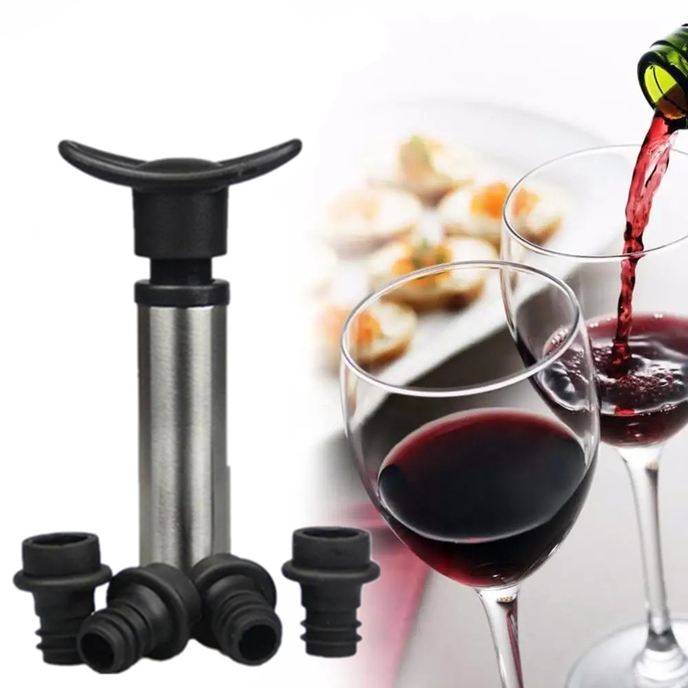 ワインボトル用シリコンキャップ,真空ポンプ付きワインボトルス - Wine Preservation Pump のレビューと価格