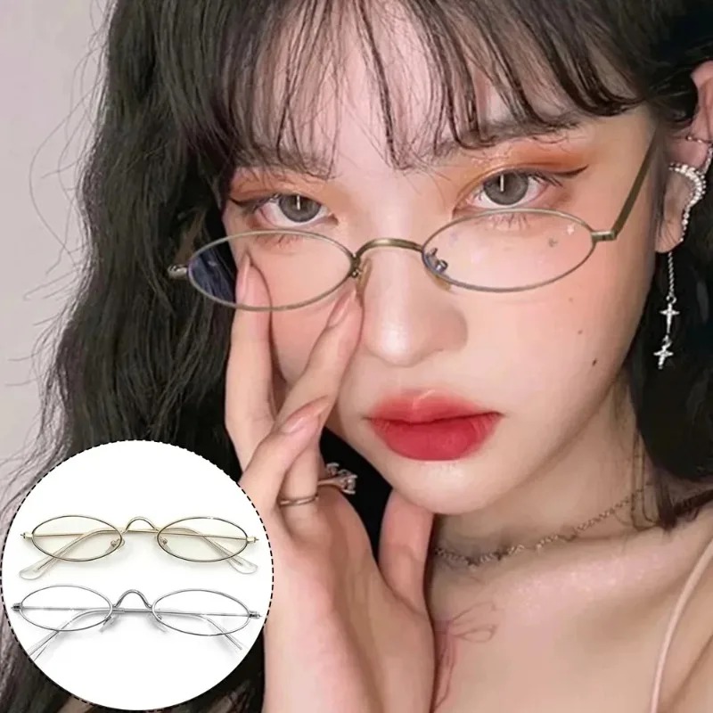Y2K 小さな楕円形の金属メガネ女性女の子ヴィンテージ装飾眼 - Old Fashioned Glass のレビューと価格