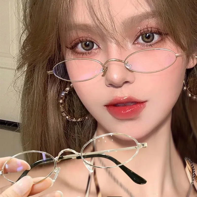 Y2K 小さな楕円形の金属メガネ女性女の子ヴィンテージ装飾眼 - Old Fashioned Glass のレビューと価格