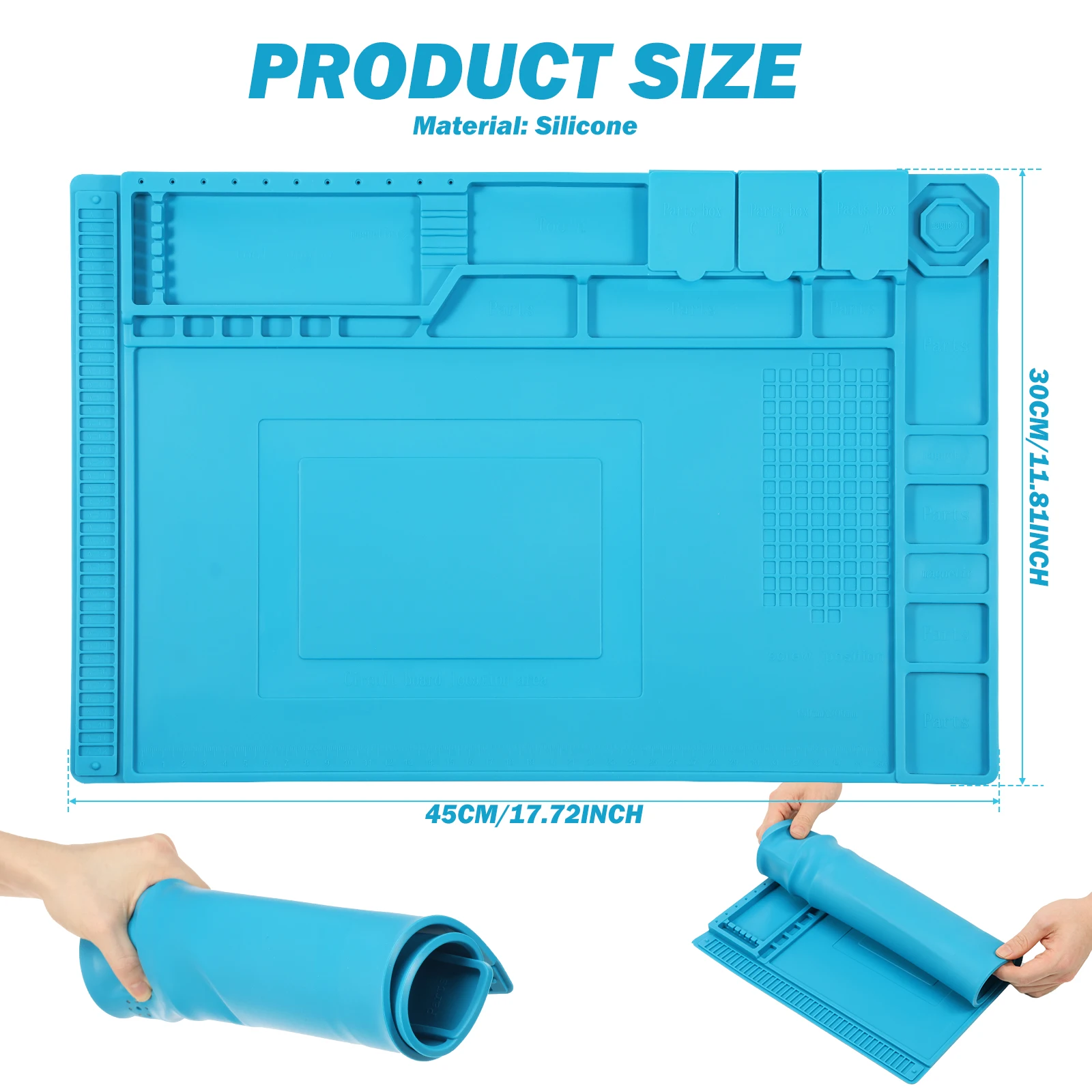 45x30cmシリコン製はんだ付けマット耐熱大型帯電防止磁気 - Bar Mat Rubber のレビューと価格