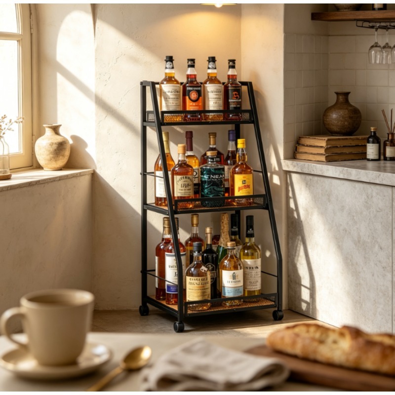 3段式ラダーワインラック自立型フロアステップシェルフ（ホーム - Home Bar Shelf のレビューと価格