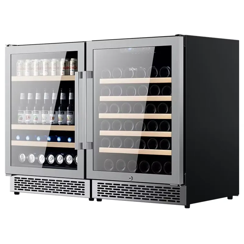 SICAOステンレス製デュアルゾーンワインクーラー、カウンタ - Home Bar And Fridge のレビューと価格