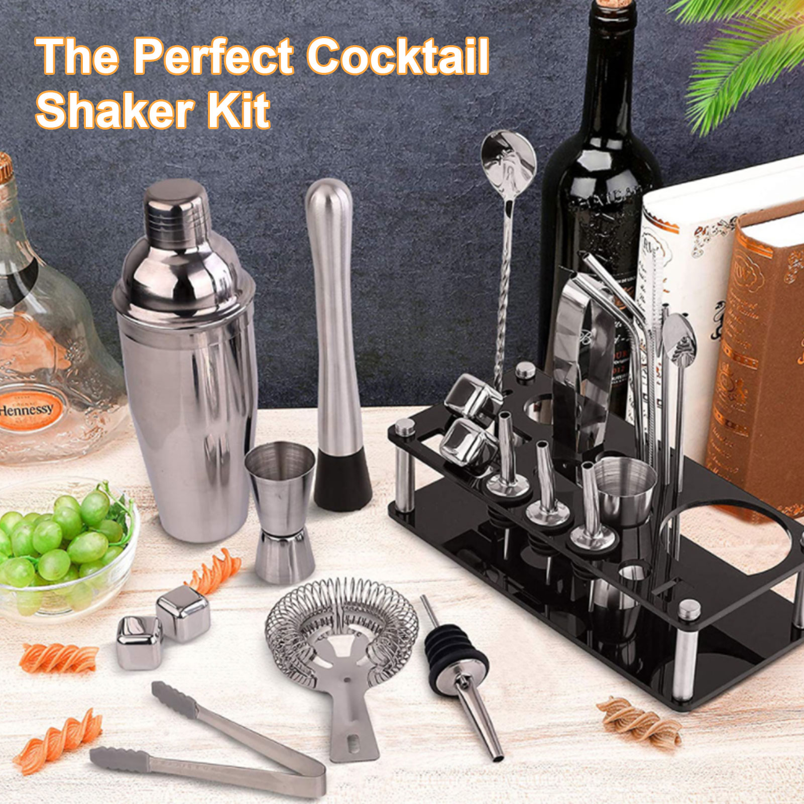 ステンレス鋼のバーテンダーキット,カクテル用,ディスプレイス - Cocktail Recipe Book のレビューと価格