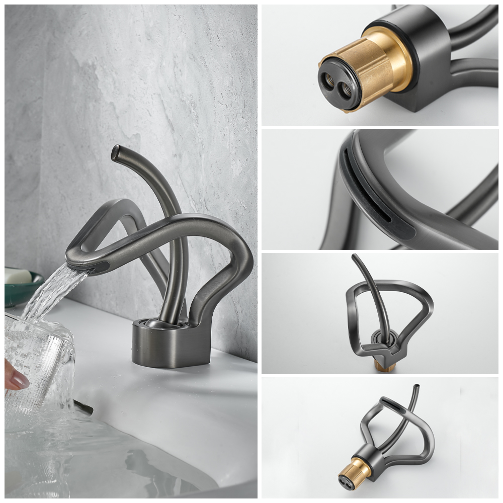 ブラックゴールド洗面台蛇口 浴室洗面器 水栓 滝状洗面シンク - Home Bar Sink のレビューと価格